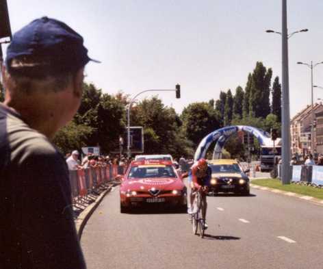 One kilometer before the finish